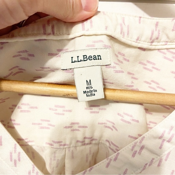 L.L. Bean | Women’s Lavender/ Cream Geometric Terncel Adjustable Sleeve Top M - Picture 4 of 9